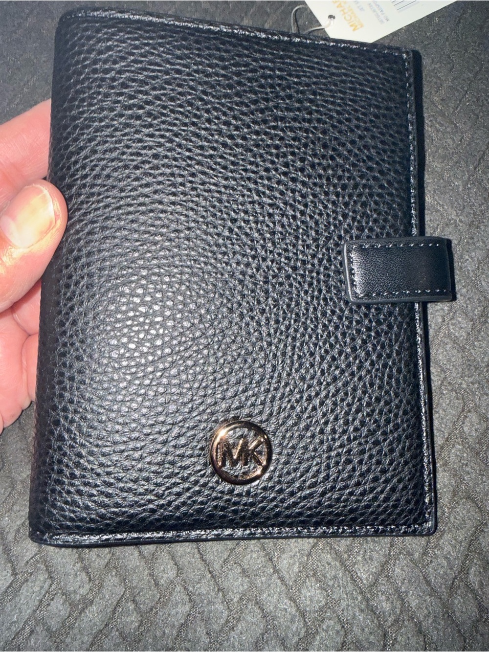 Michael Kors Black Pebbled Leather Passport Wallet